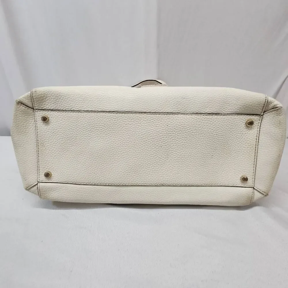 Kate Spade New York Bridge Place Francisca Large Tote Leather Bag White Cream